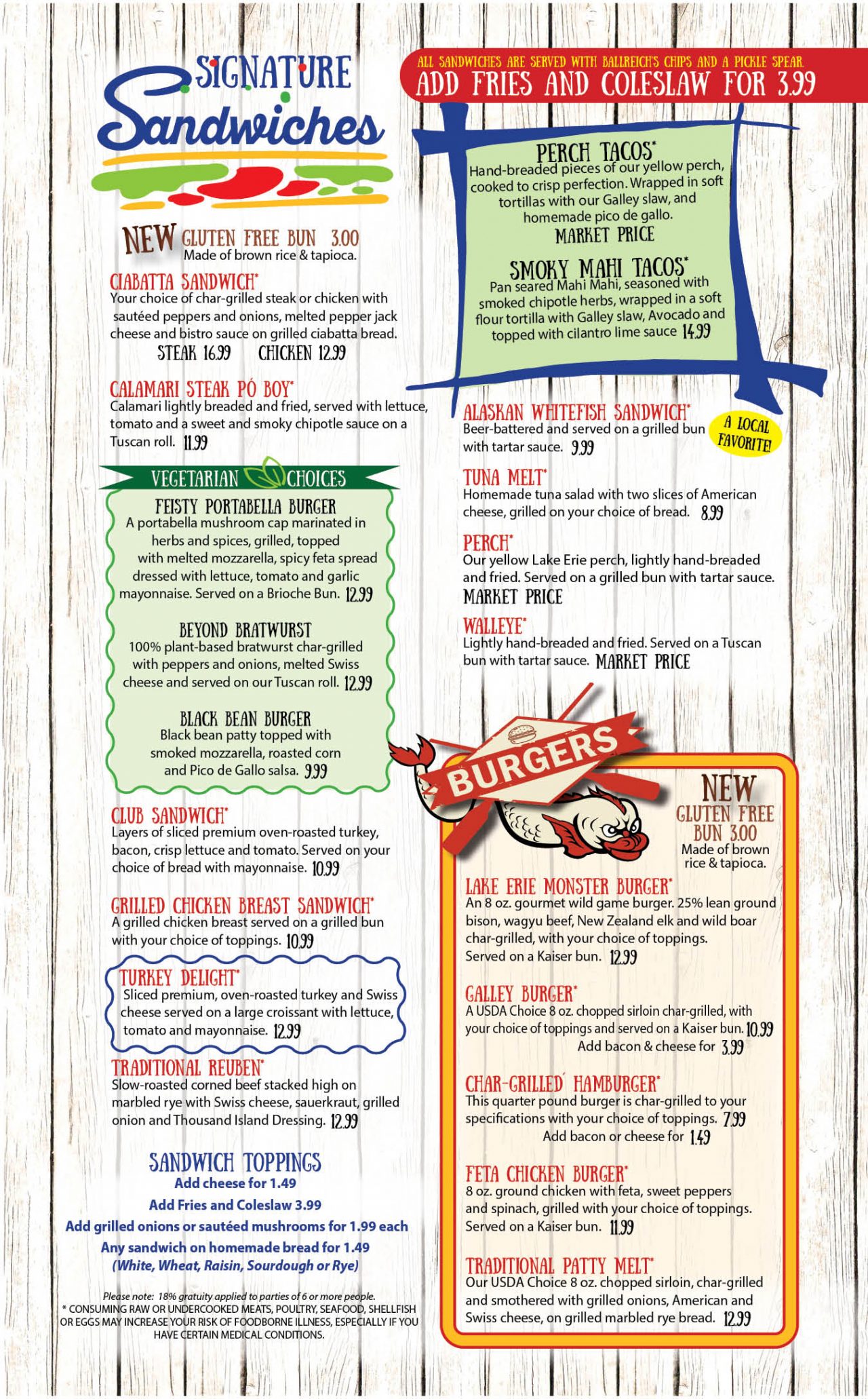 Menu Marblehead Galley & Freighters Lounge Marblehead Galley